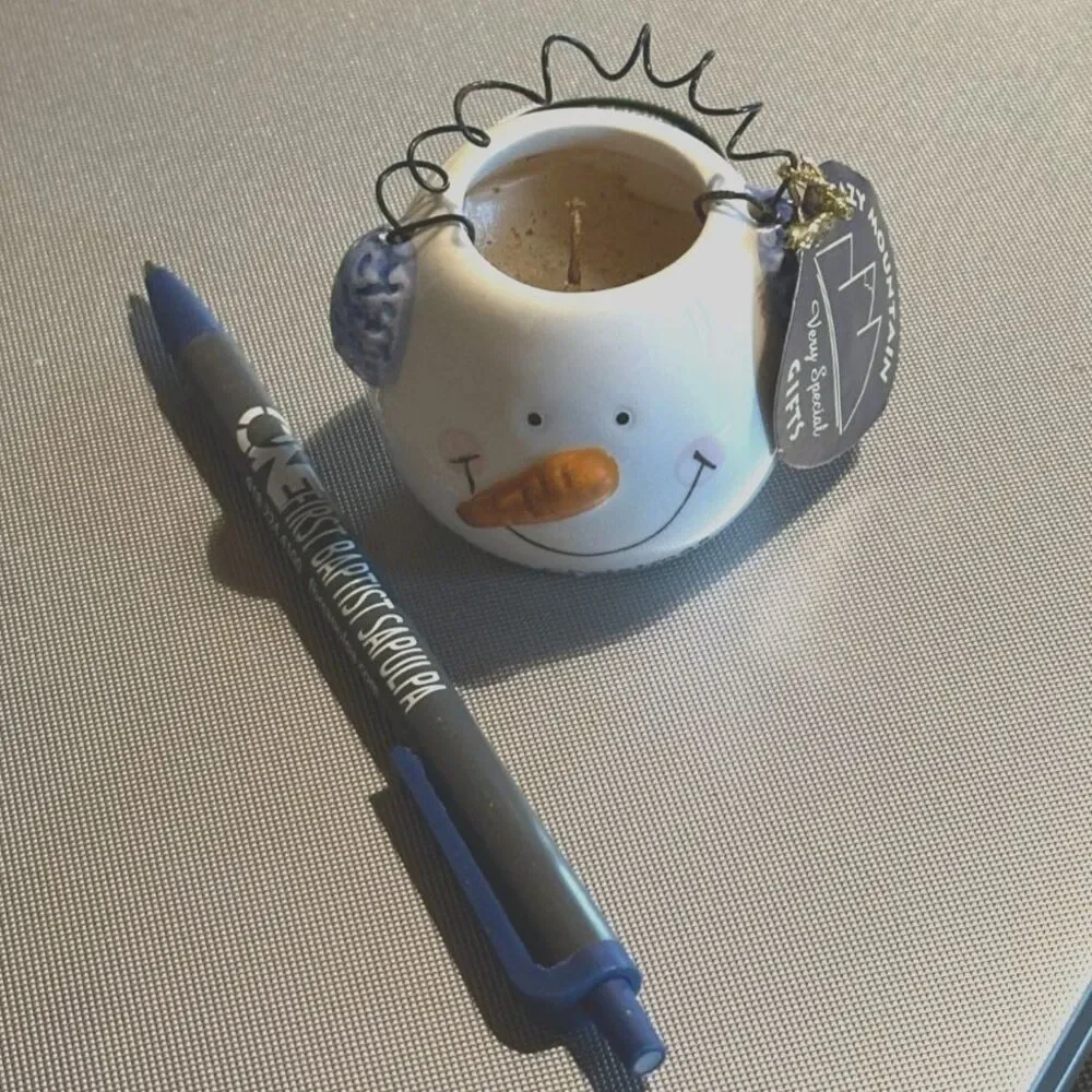 Crazy Mountain Vintage Snowman Tea Lite Candle 